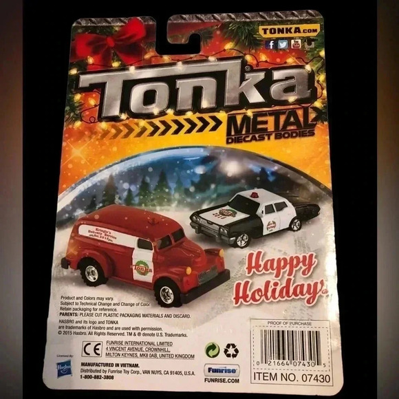 HASBRO TONKA METALS DIECAST BODIES - 2015 HOLIDAY Vintage Police Car New - Picture 2 of 2